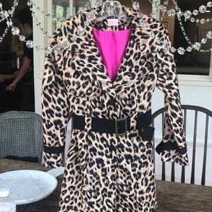 GIRLS LEOPARD TRENCH COAT